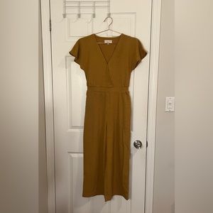 Madewell Wide-Leg Jumpsuit in a yellow/ochre color, sz 00
